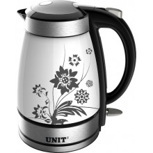 Чайник электрический UNIT UEK- 247 бел/черный рисунок В,  1,7л.,  керамический 