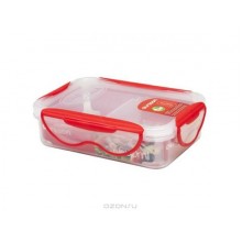 Пластиковый контейнер Oursson CP-0500 S/TR прозрачный с красным_прямоугольная 