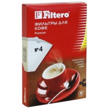 Фильтр для кофеварки FILTERO №4/80, уп.80шт., коричневые с колбой на 8-12чашек