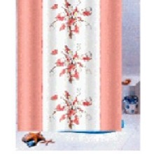Штора для ванной "Цветы" HSP394-C, 180х200см. цв. розовый