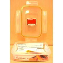 Пластиковый контейнер Oursson CP-0501S/TО прозрачный с оранжевой окантовкой_прямоугольная 