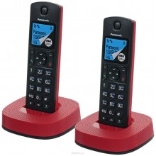 Телефон DECT Panasonic KX-TGC312RUR +доп.трубка черный/красный