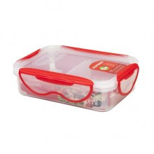 Пластиковый контейнер Oursson CP-0660 S/TR прозрачный с красным_прямоугольная 