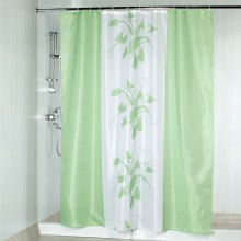 Штора для ванной "Цветы" HSP394-A, 180х200см. цв. зелёный