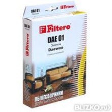 Мешок-пылесборник FILTERO DAE-01 (4)_ЭKOHOM, уп.4шт.,бумажный, для  Daewoo, Alpha,Akira,DeLonghe