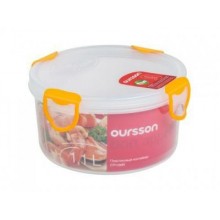 Пластиковый контейнер Oursson CP-0400 R/TO прозрачный с оранжевым_круглая 