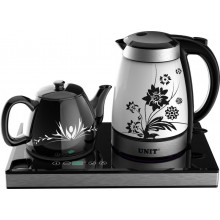 Набор для чая UNIT UEK-252 черный керамический (эл. чайник+ заварочный чайник)