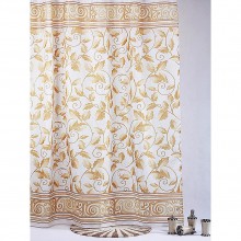 Штора текстильная для ванны "Золотые" DSCN4022 180х200см, цв. бежевый/белый