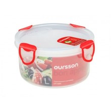 Пластиковый контейнер Oursson CP-1100 R/TR прозрачный с красным_круглая 