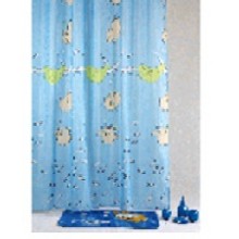 Штора текстильная/ванны и душа "Веселые поросята"DSCN3526,180х200см., цв. голубой