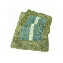 Набор ковров для ванной комнаты "Чехарда-2" 2412H    (ворс 1,0 см) 50х50, 50х80, цв. зелёный/бирюзовый